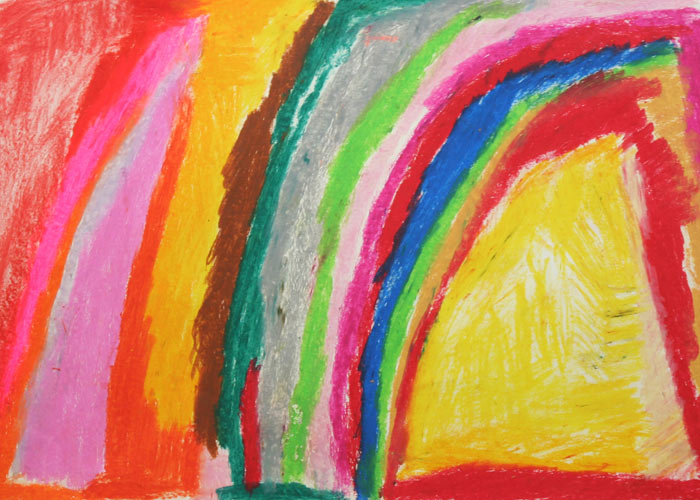Christa Scharl, Ohne Titel, Ölkreide auf Papier